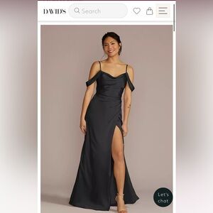 Galina Signature Charmeuse Cowl Dress- Black